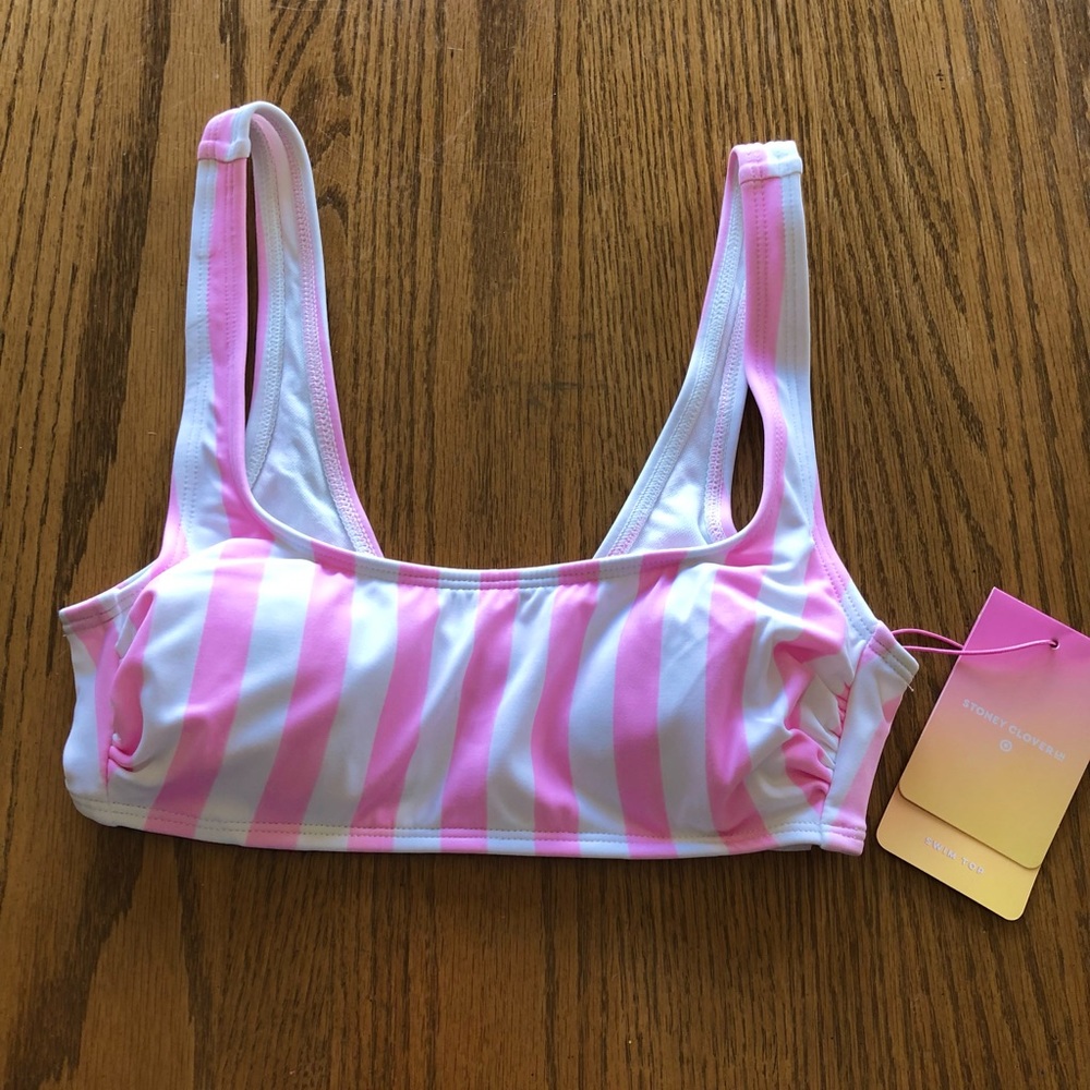 Stoney Clover Lane x Target Women’s XS pink striped bralette bikini top
